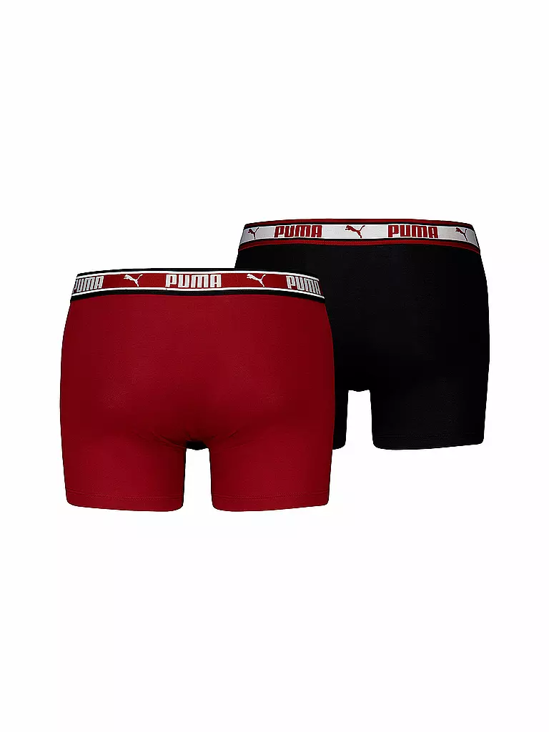 PUMA Herren Boxershorts Dual Logo 2er Pkg. dunkelrot